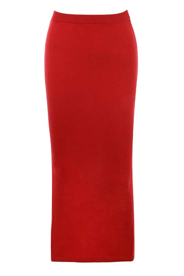 holly red midirock aus kaschmirmischung