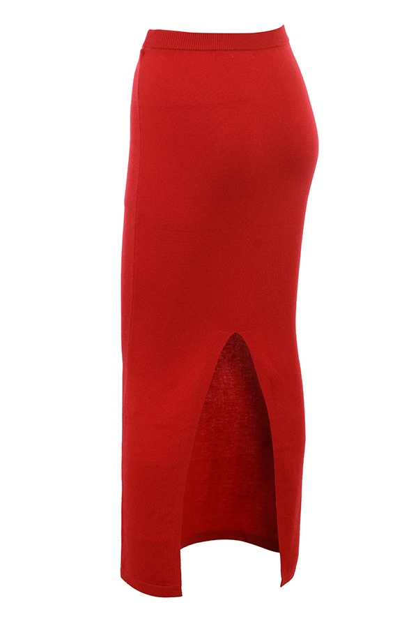 holly red midirock aus kaschmirmischung