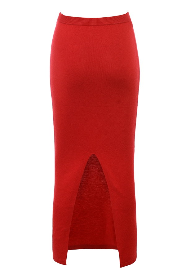 holly red midirock aus kaschmirmischung