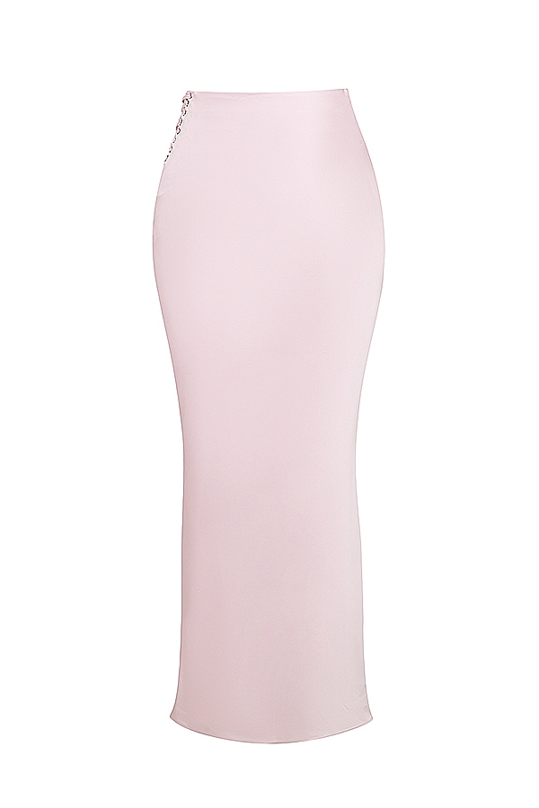 ballerina-maxirock aus rosa satin