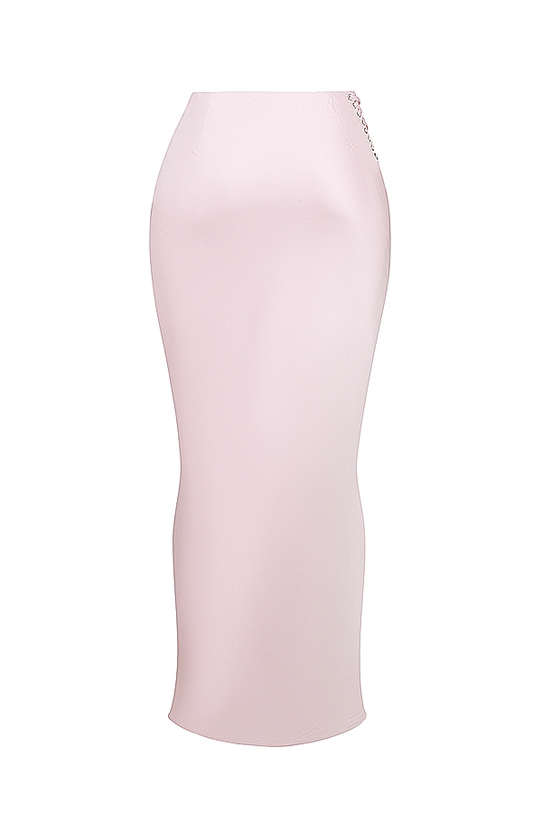 ballerina-maxirock aus rosa satin