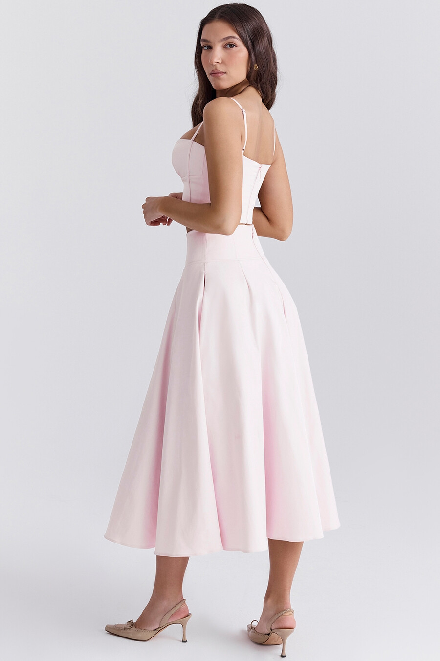 ballerina-rosa a-linien-midirock