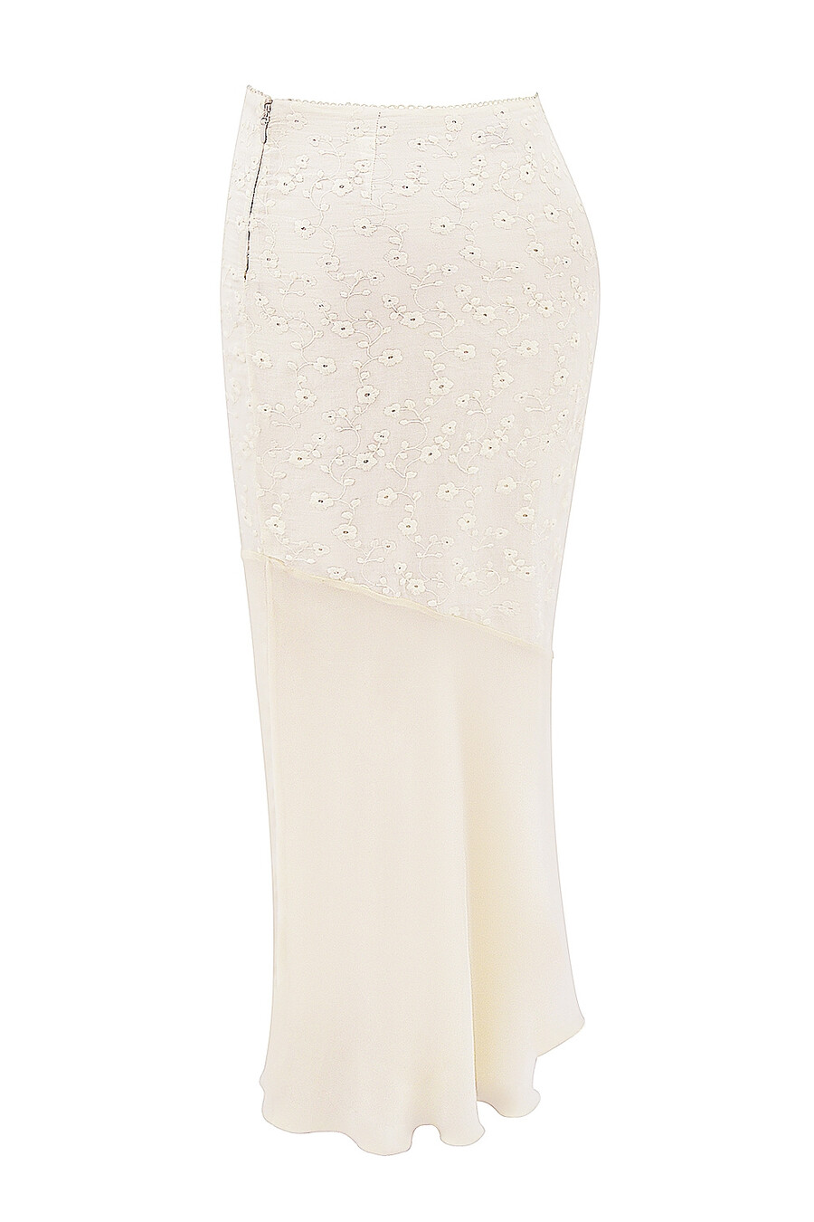vintage creme baumwolle broderie anglais maxirock