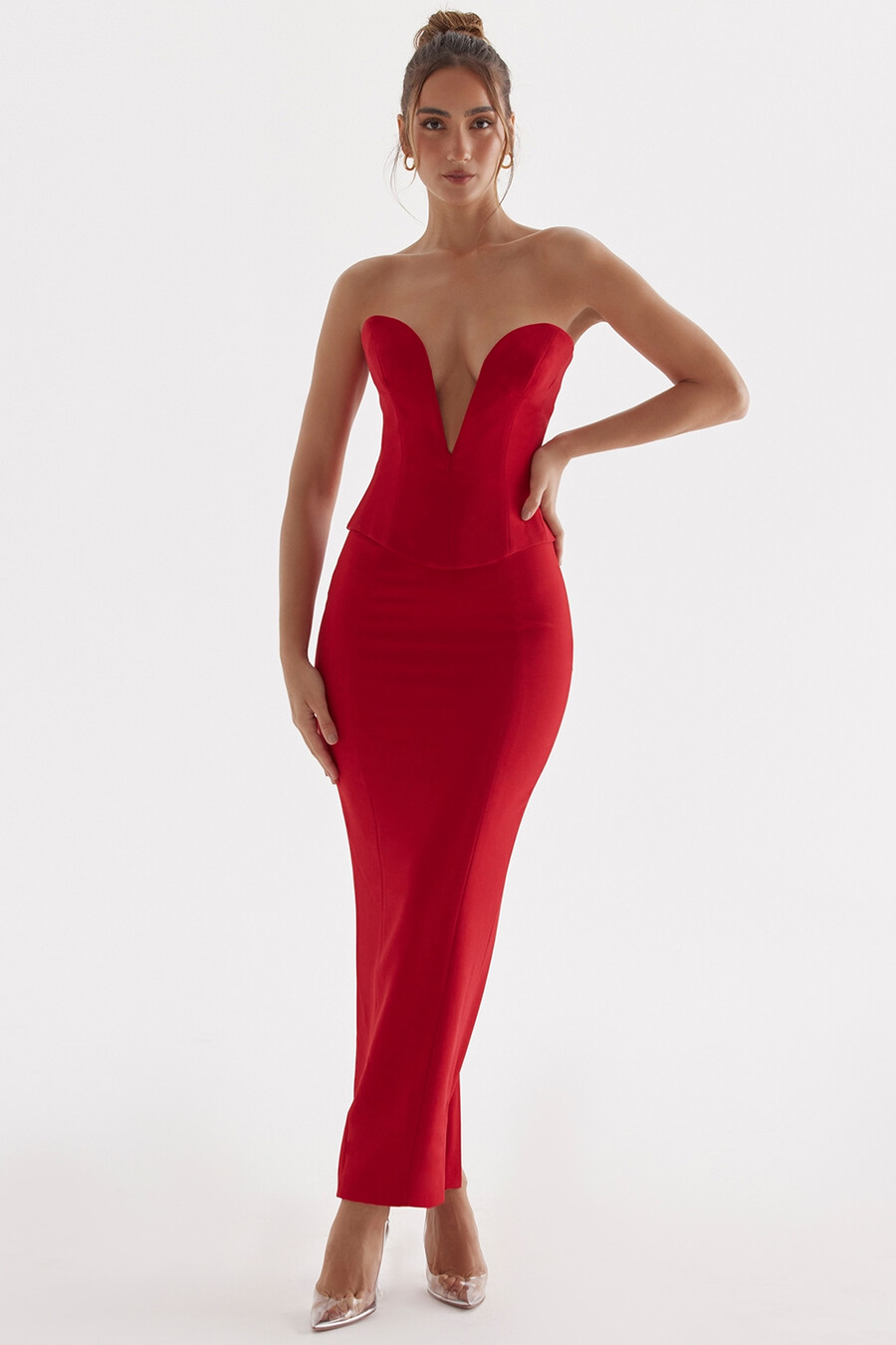 maxirock mit roter rose