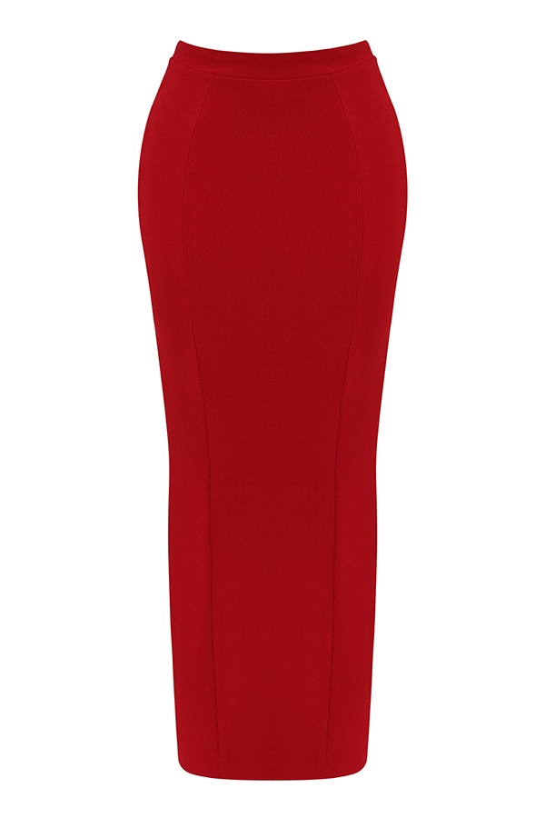 maxirock mit roter rose