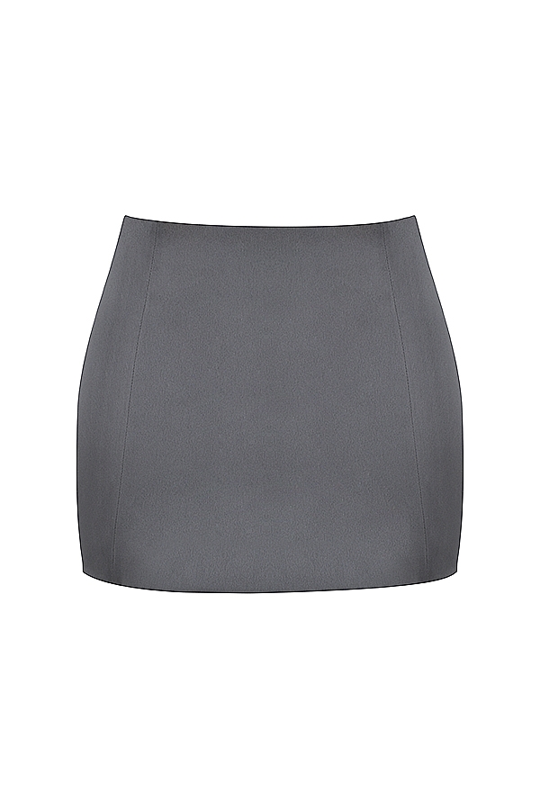 a-linien-minirock aus satin mit schattenmuster