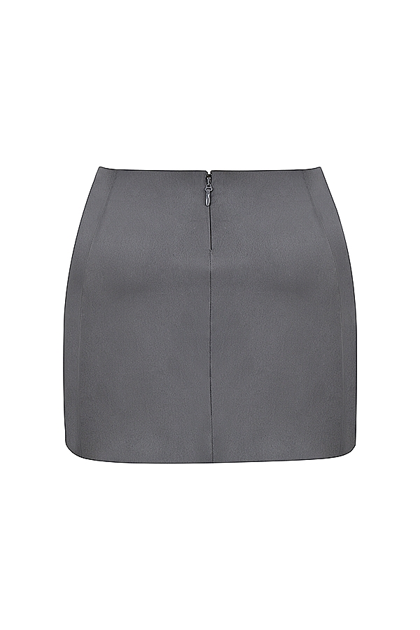 a-linien-minirock aus satin mit schattenmuster