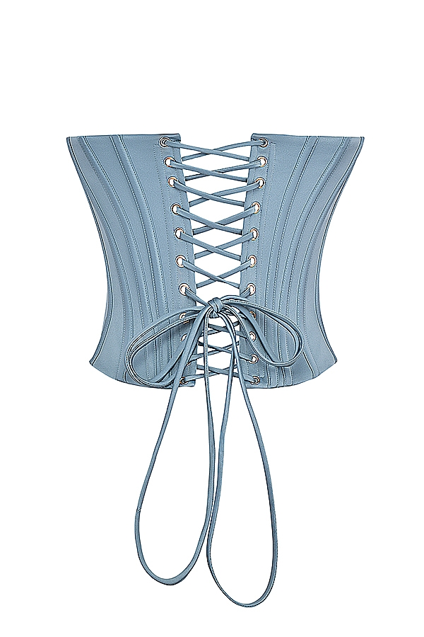 cooles blaues verziertes satin-korsett