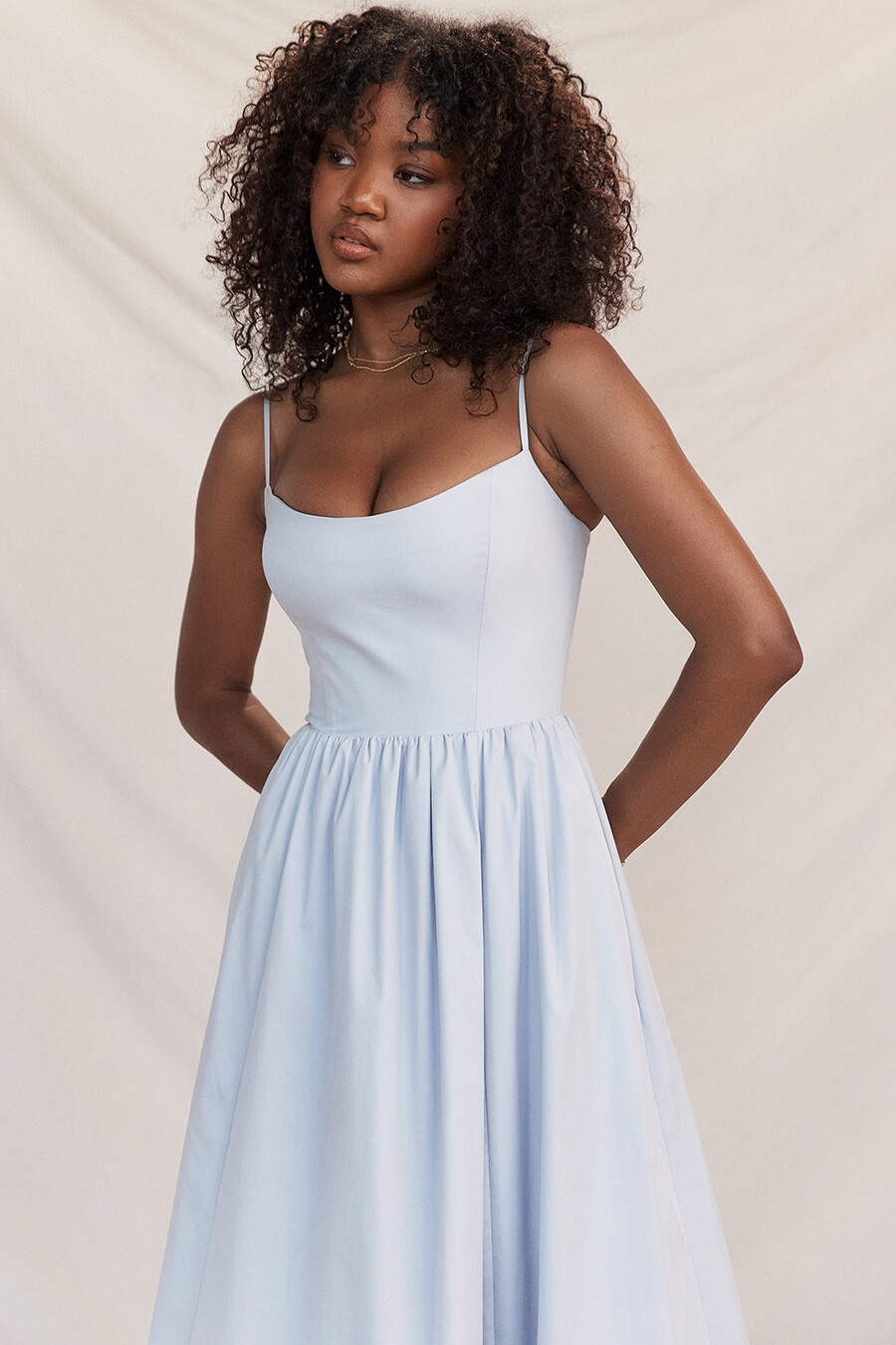 hellblaues korsett-sommerkleid