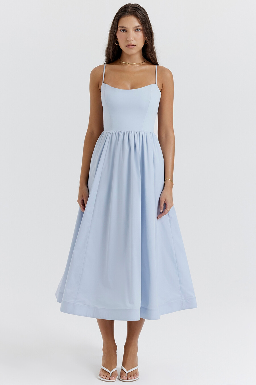 hellblaues korsett-sommerkleid
