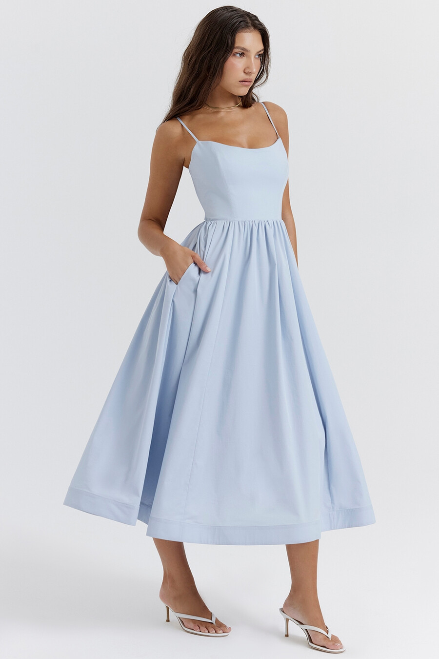 hellblaues korsett-sommerkleid