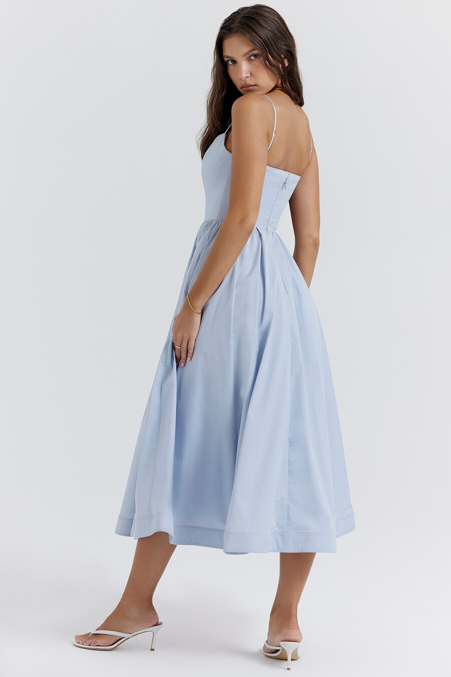 hellblaues korsett-sommerkleid