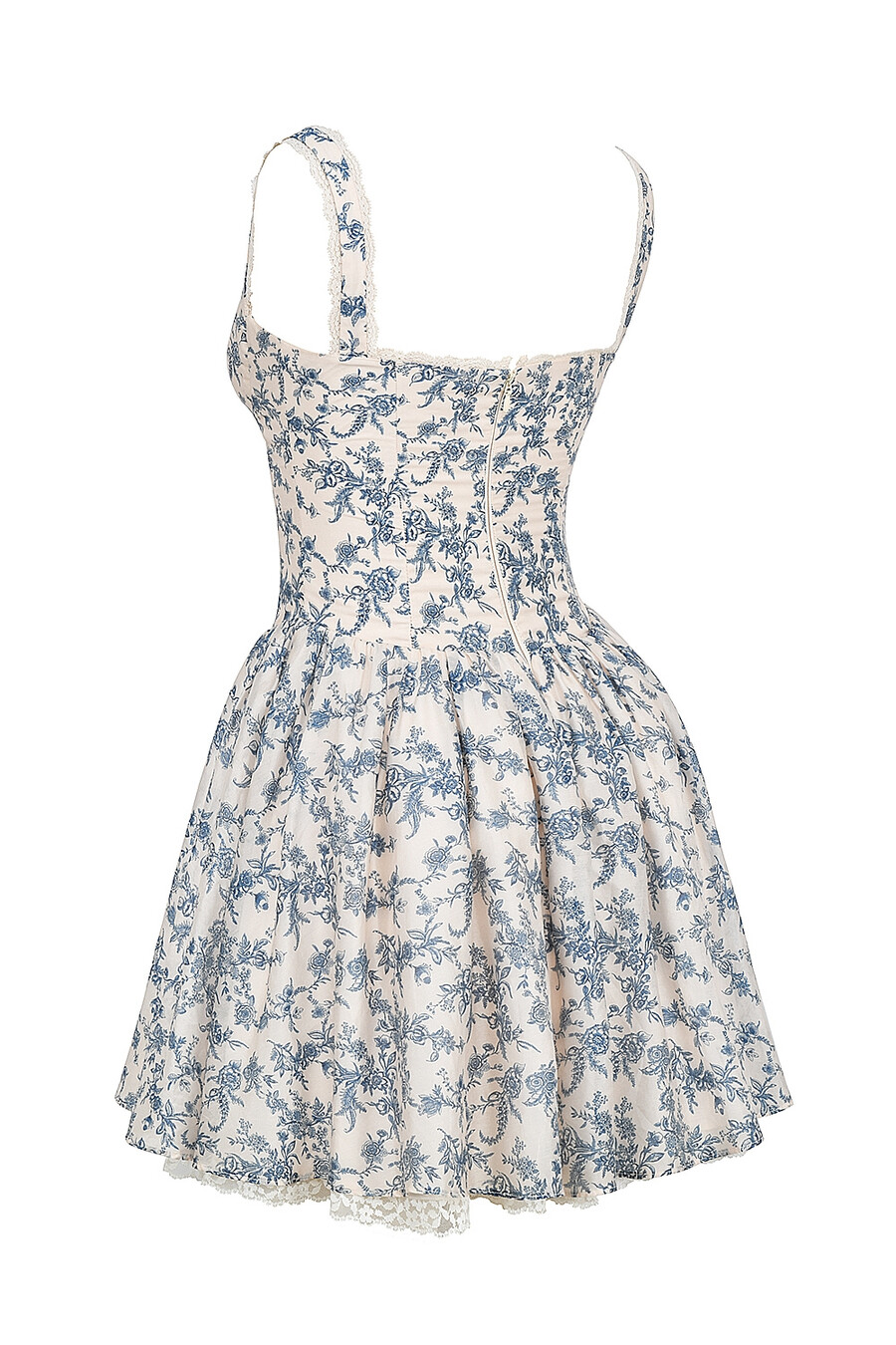 minikleid mit korsett und porzellanmuster
