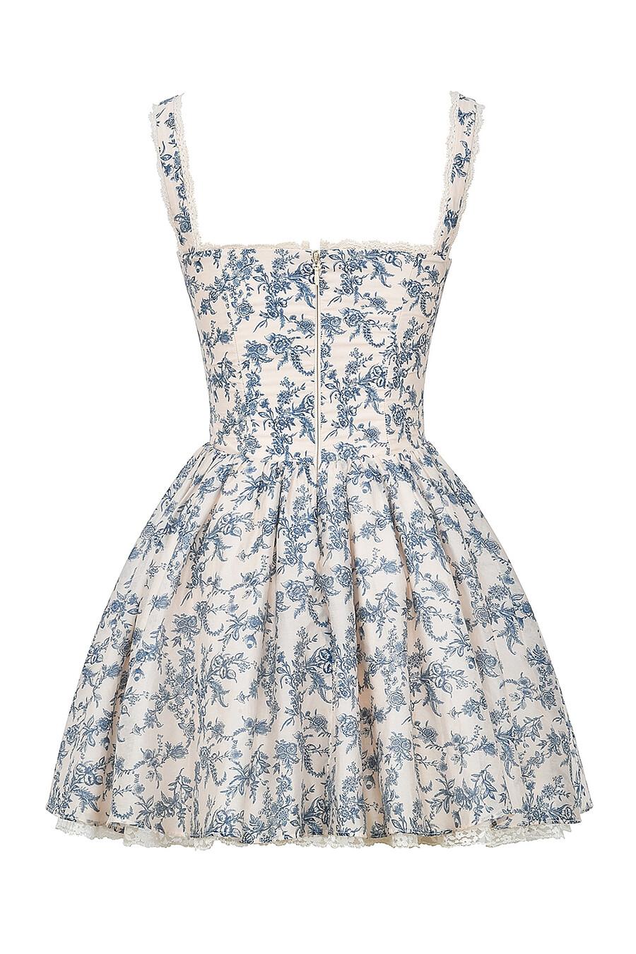 minikleid mit korsett und porzellanmuster