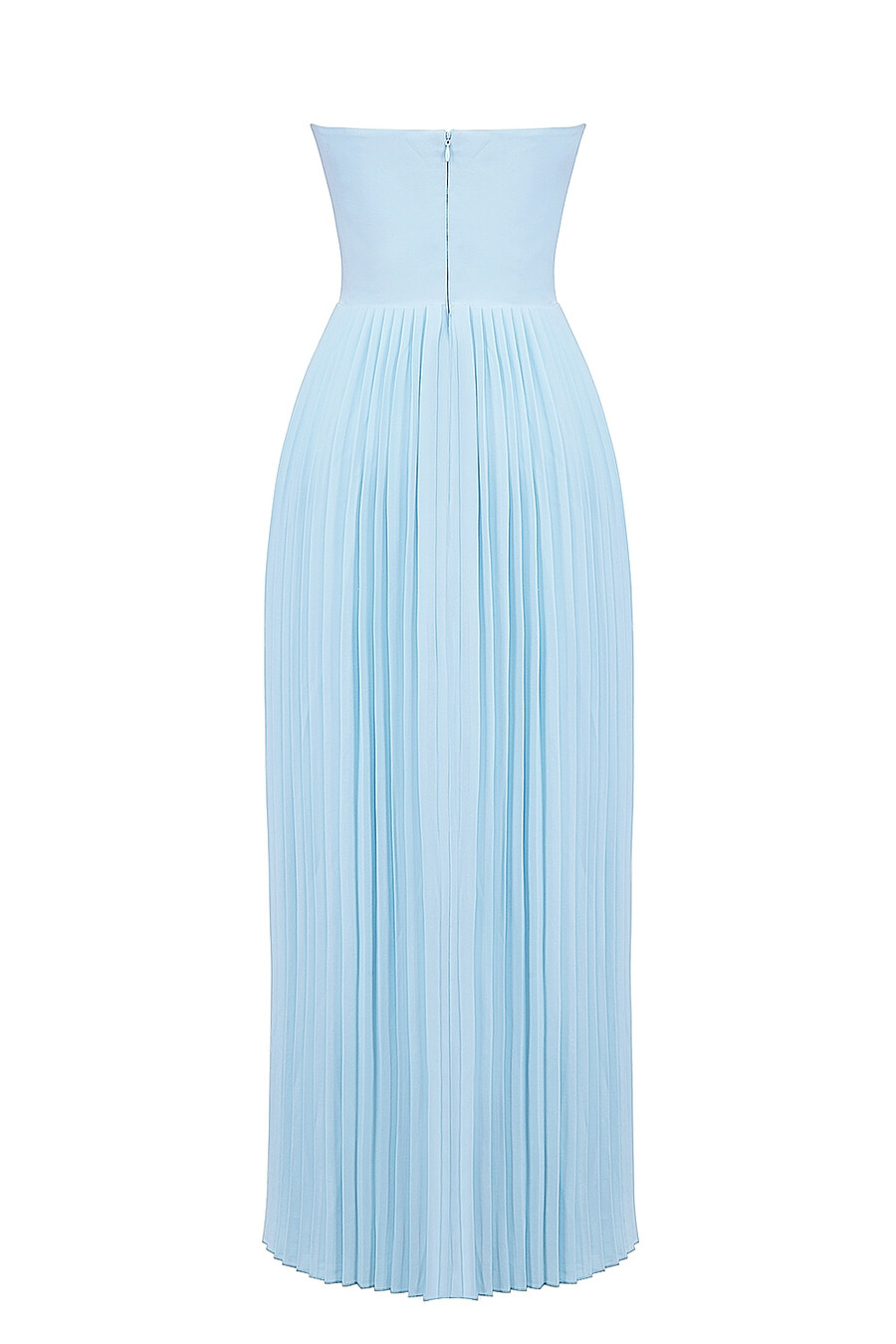 ozeanblaues plissiertes maxikleid
