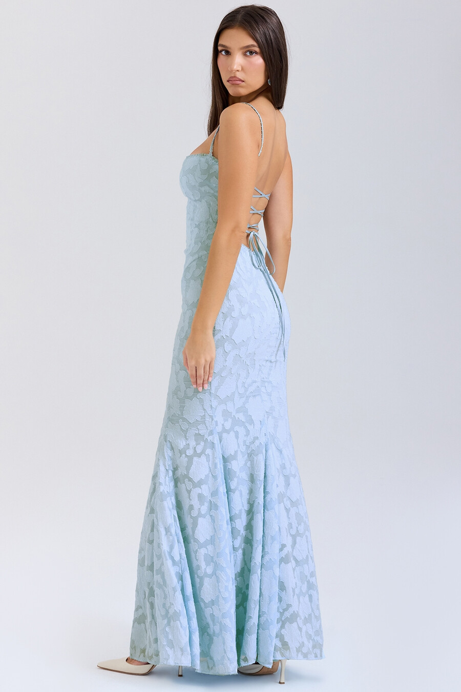 bluebell maxikleid mit schnürung am rücken