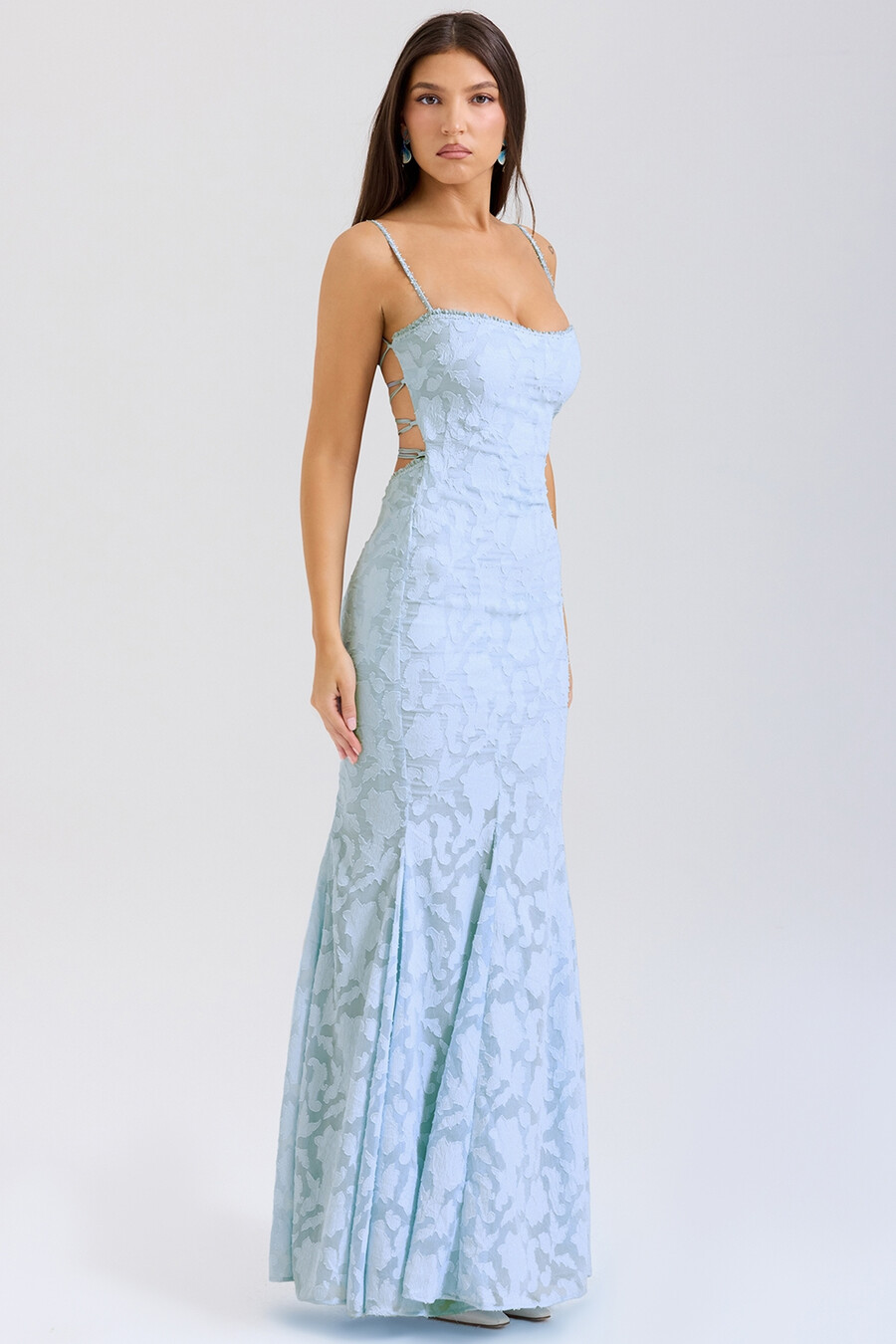 bluebell maxikleid mit schnürung am rücken