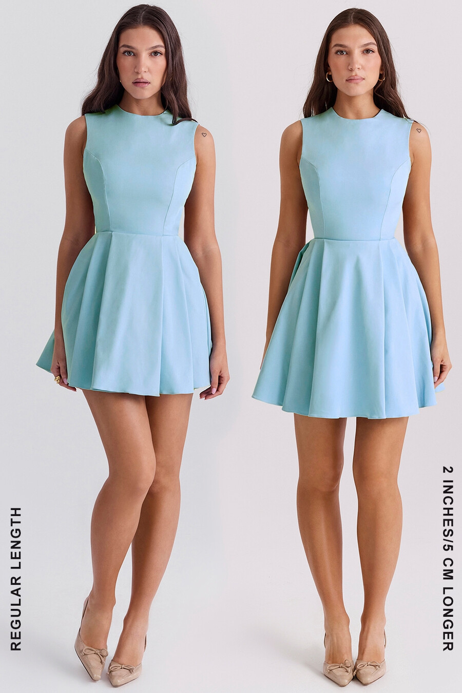 minikleid aus toskanischem blauem twill