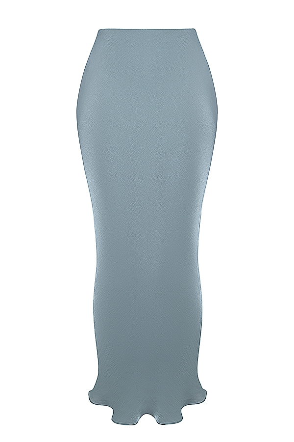 cooler blauer bodenlanger maxirock
