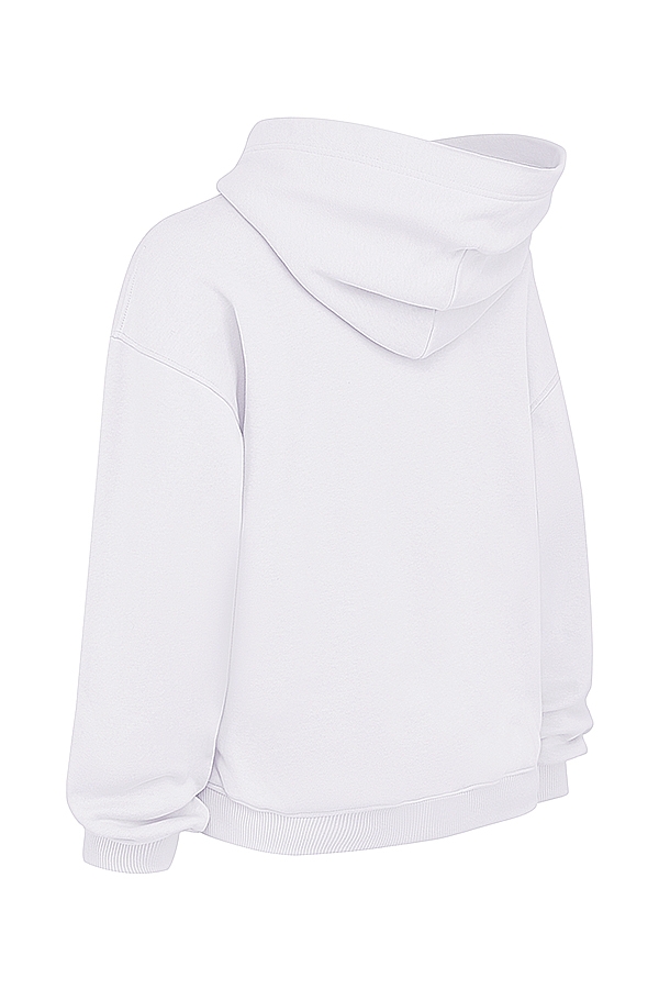 weißer kapuzenpullover mit reißverschluss