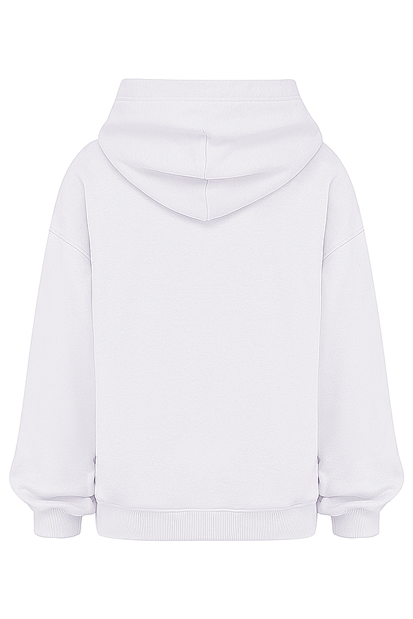 weißer kapuzenpullover mit reißverschluss