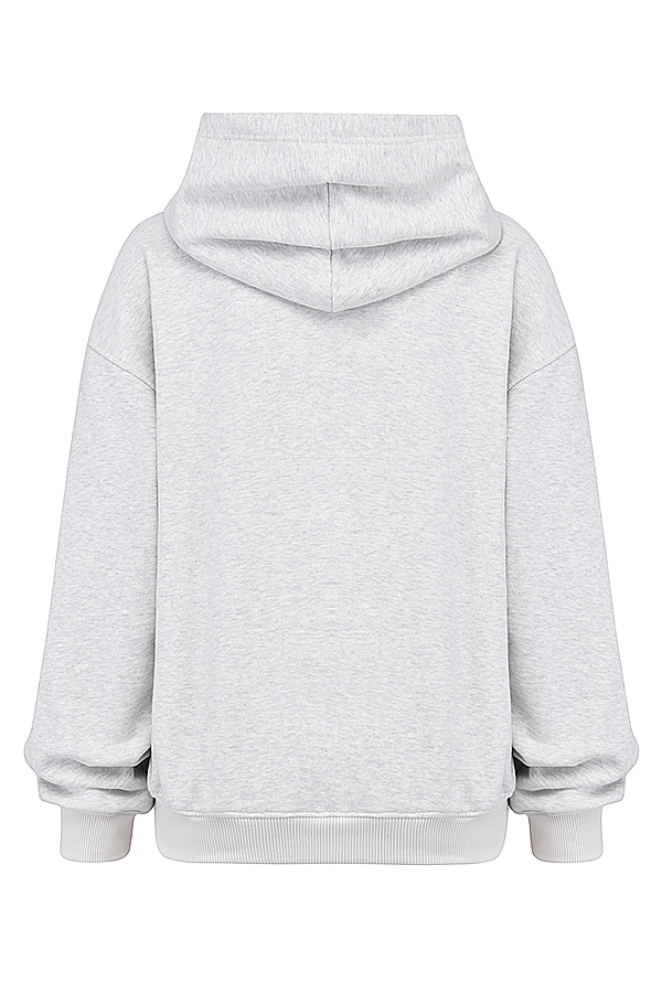 hellgrauer melierter hoodie
