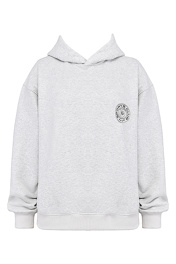 hellgrauer melierter hoodie