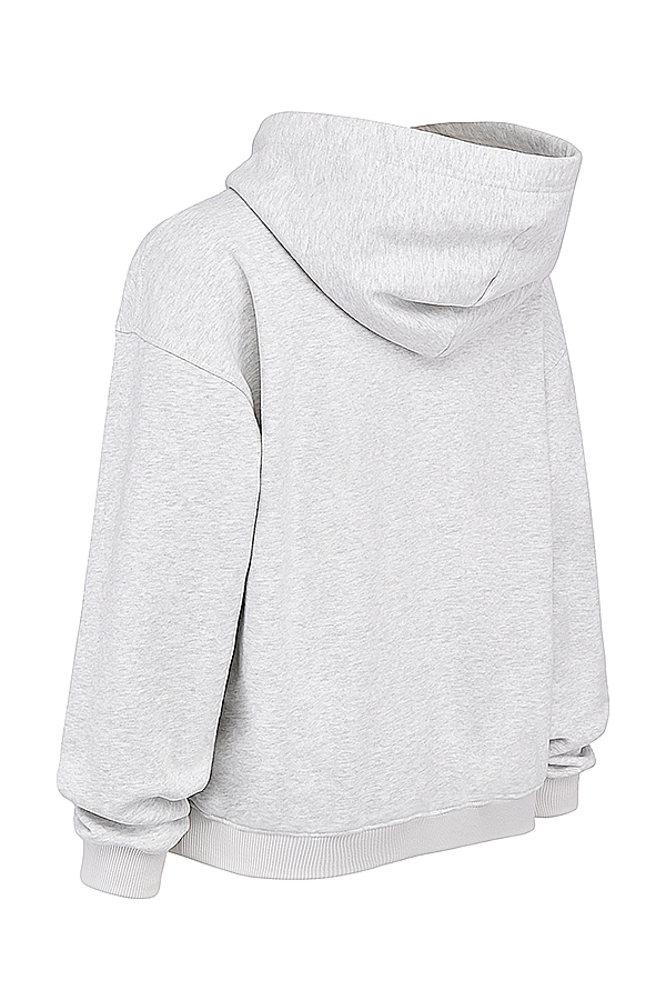 hellgrauer melierter hoodie
