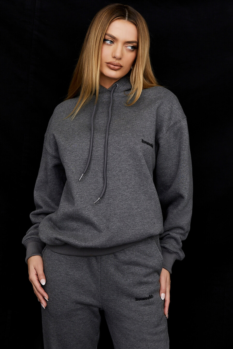 dunkelgrauer oversize-hoodie