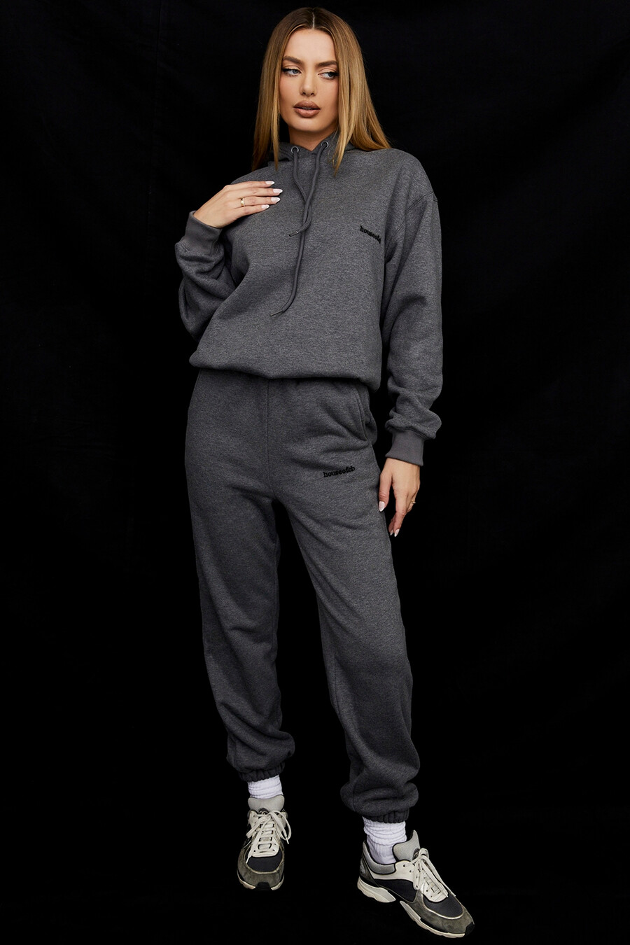 dunkelgrauer oversize-hoodie