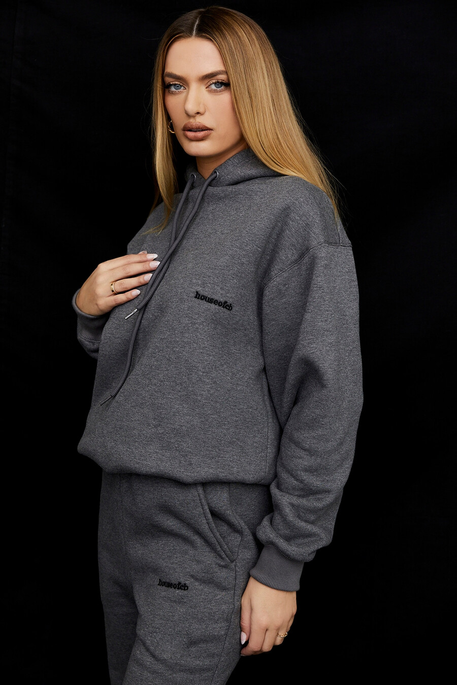 dunkelgrauer oversize-hoodie