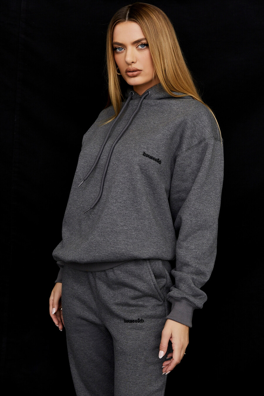 dunkelgrauer oversize-hoodie