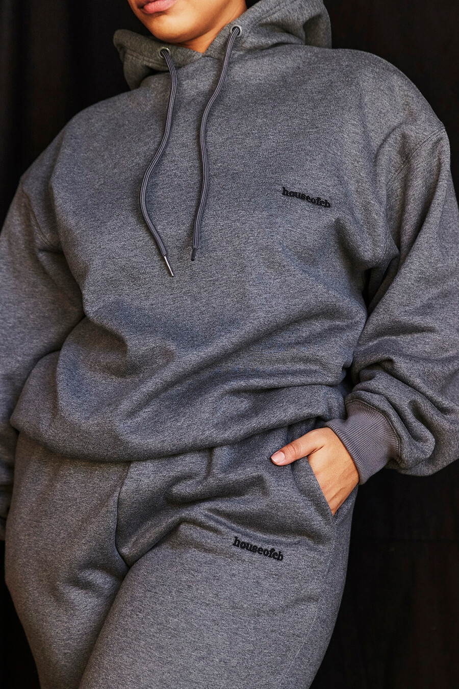 dunkelgrauer oversize-hoodie