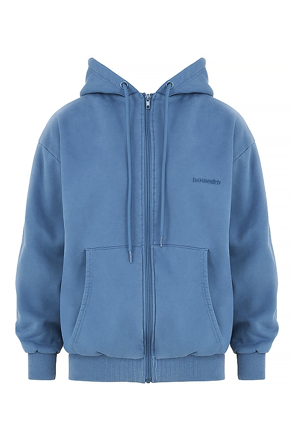 azure zip through hoodie
