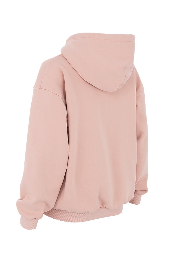 blush kapuzenpullover mit reißverschluss