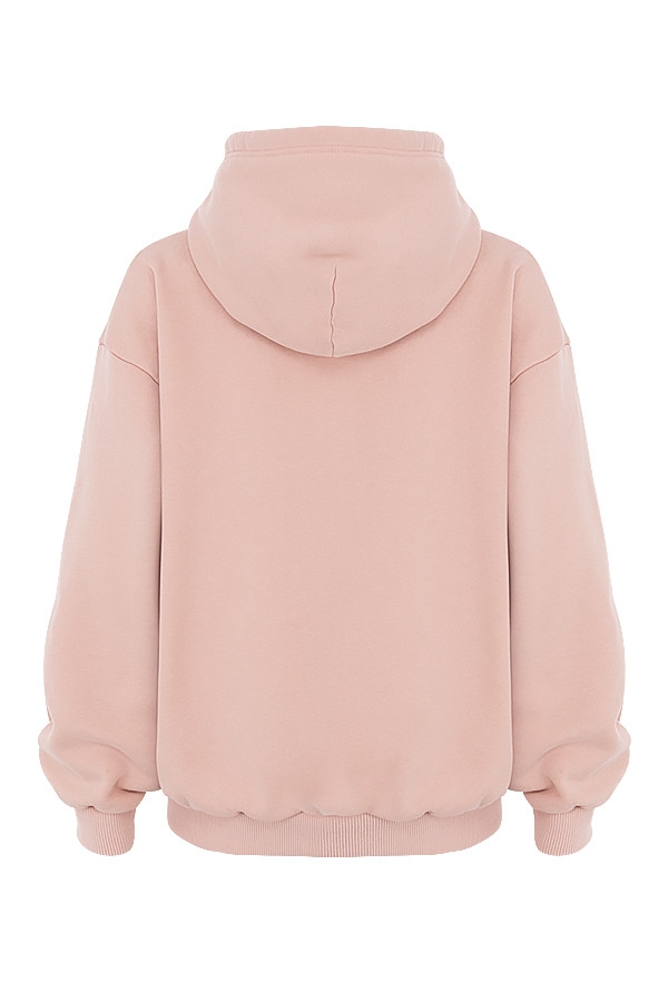 blush kapuzenpullover mit reißverschluss