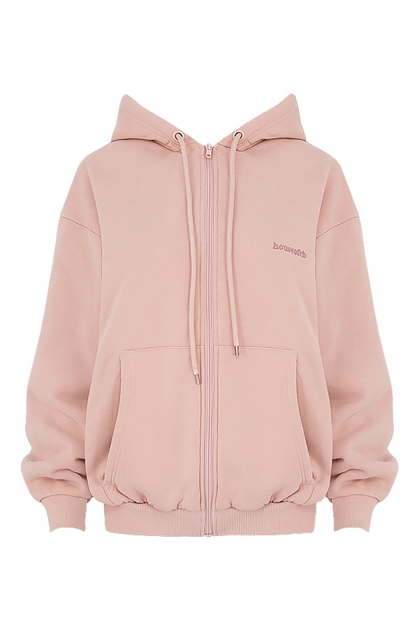 blush kapuzenpullover mit reißverschluss