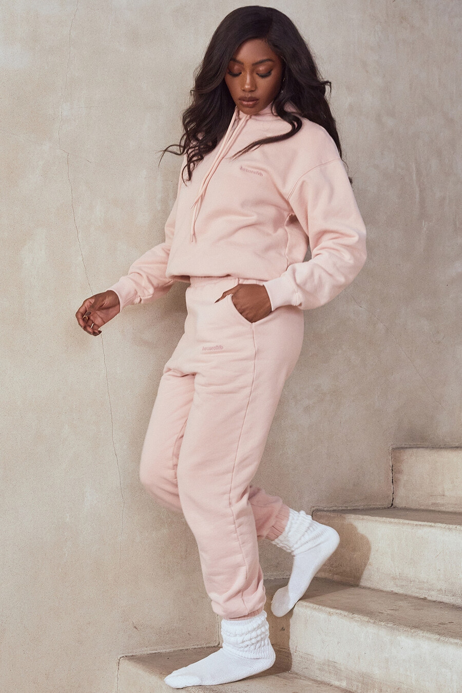rosafarbener oversize-hoodie