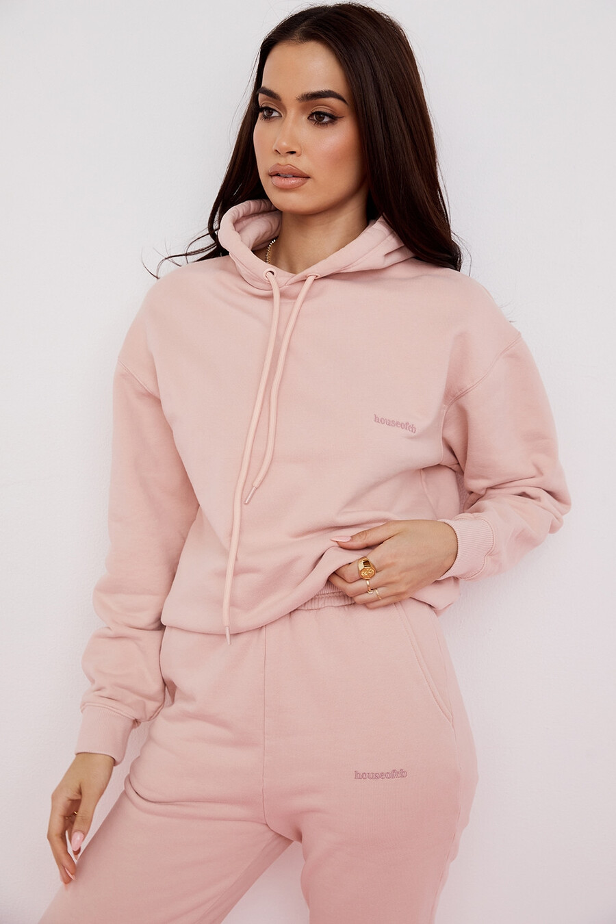 rosafarbener oversize-hoodie