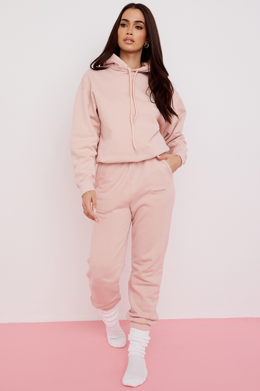 rosafarbener oversize-hoodie