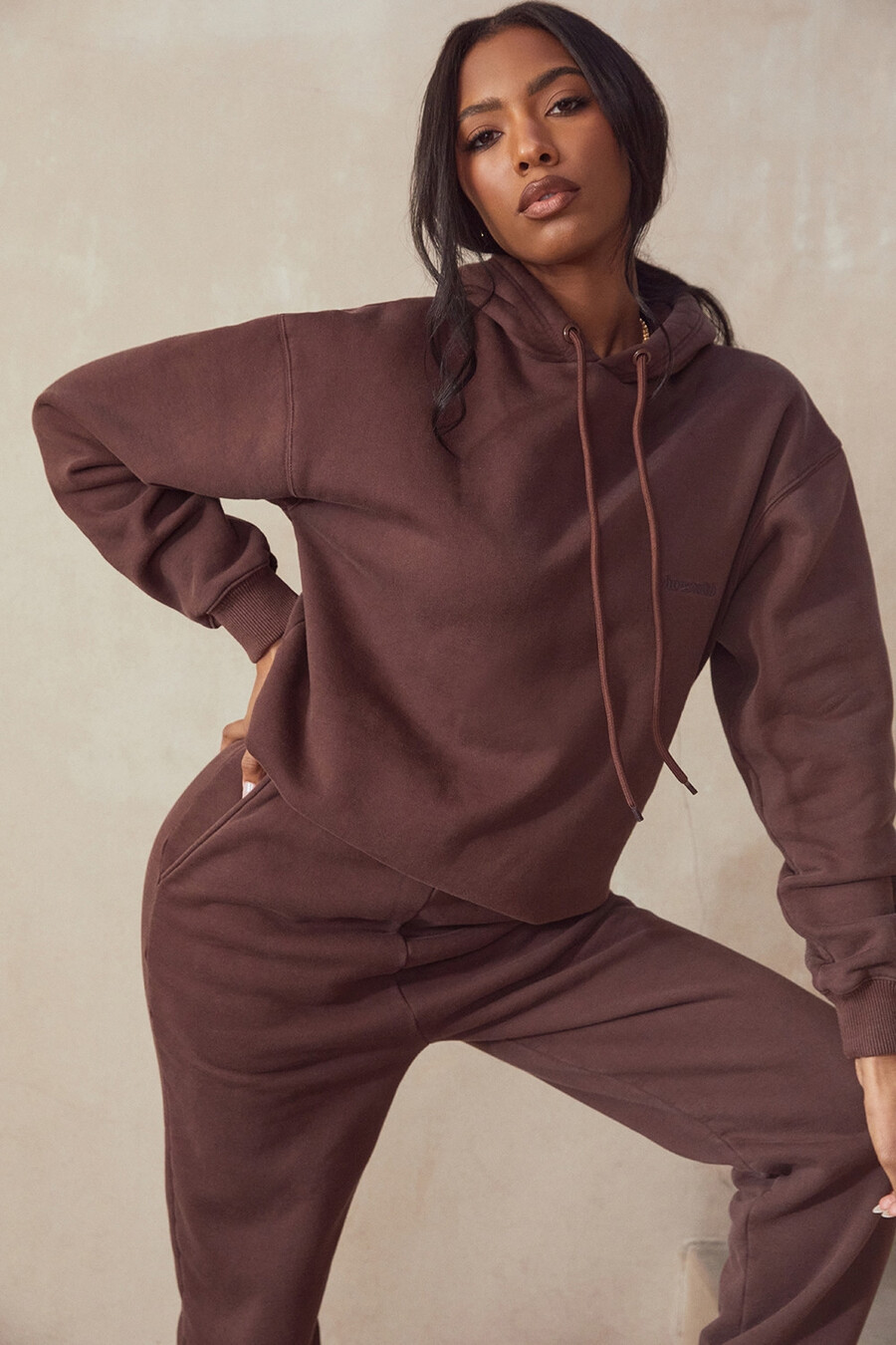 schokoladenbrauner oversize-hoodie