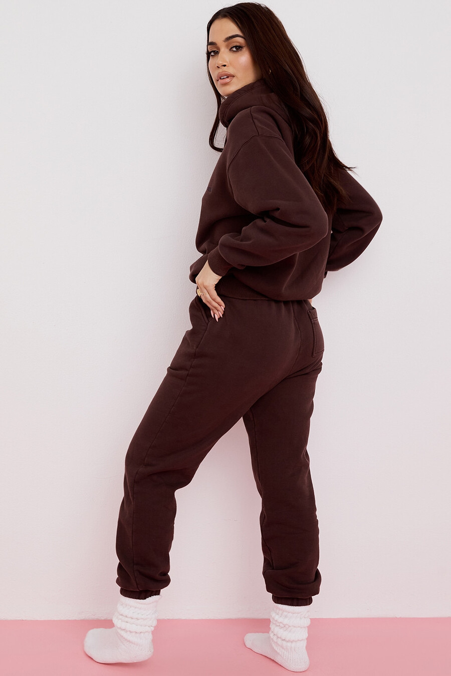 schokoladenbrauner oversize-hoodie