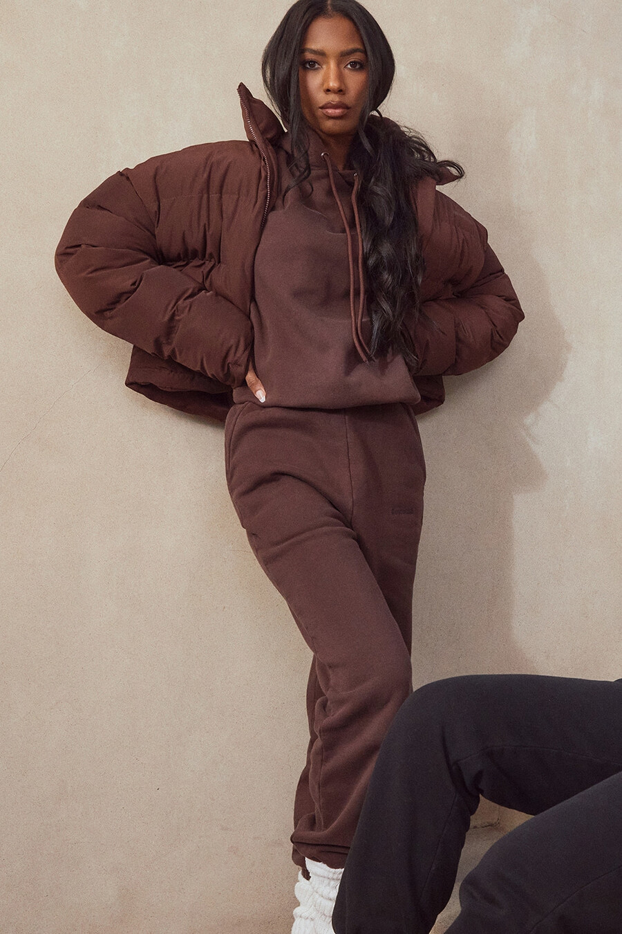 schokoladenbrauner oversize-hoodie