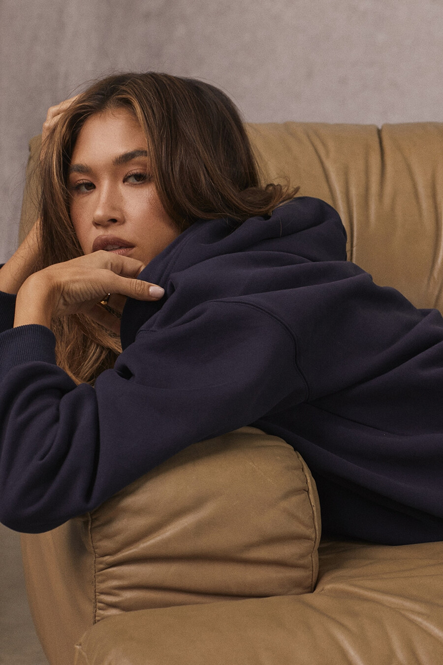 marineblauer oversize-hoodie