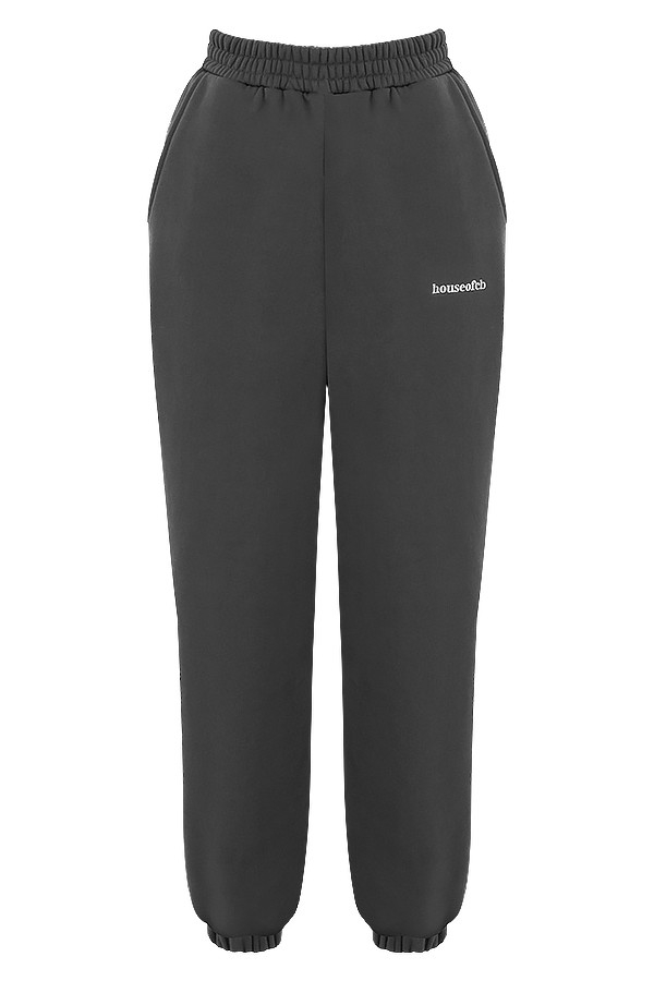 jogginghose mit anthrazitfarbenem fleece-rücken