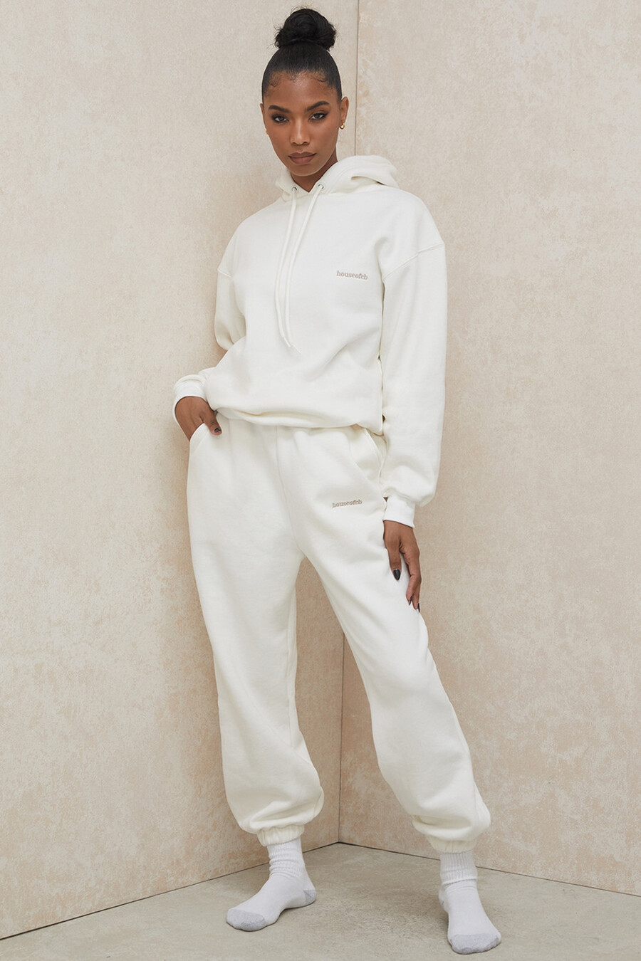 off-white jogginghose mit fleece-rücken