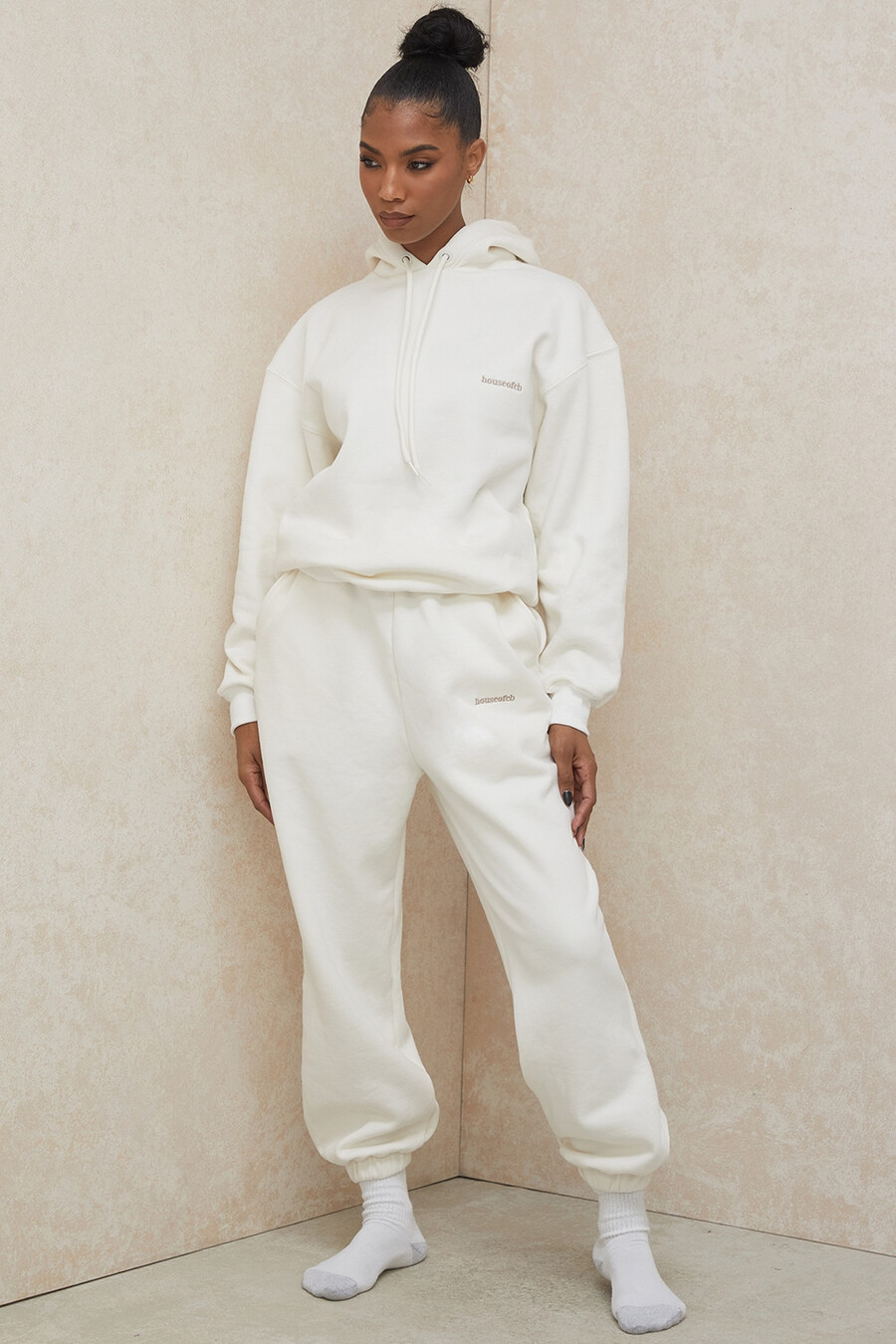 off-white jogginghose mit fleece-rücken