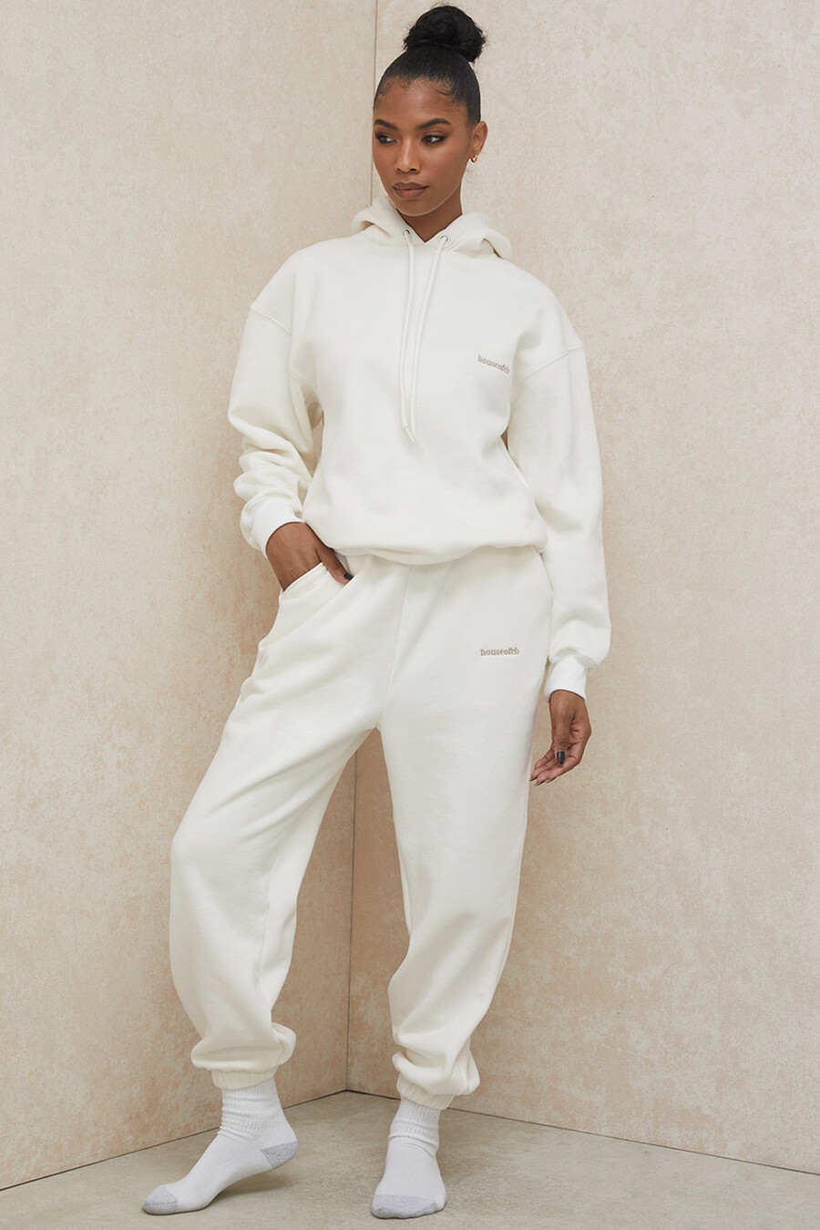 off-white jogginghose mit fleece-rücken