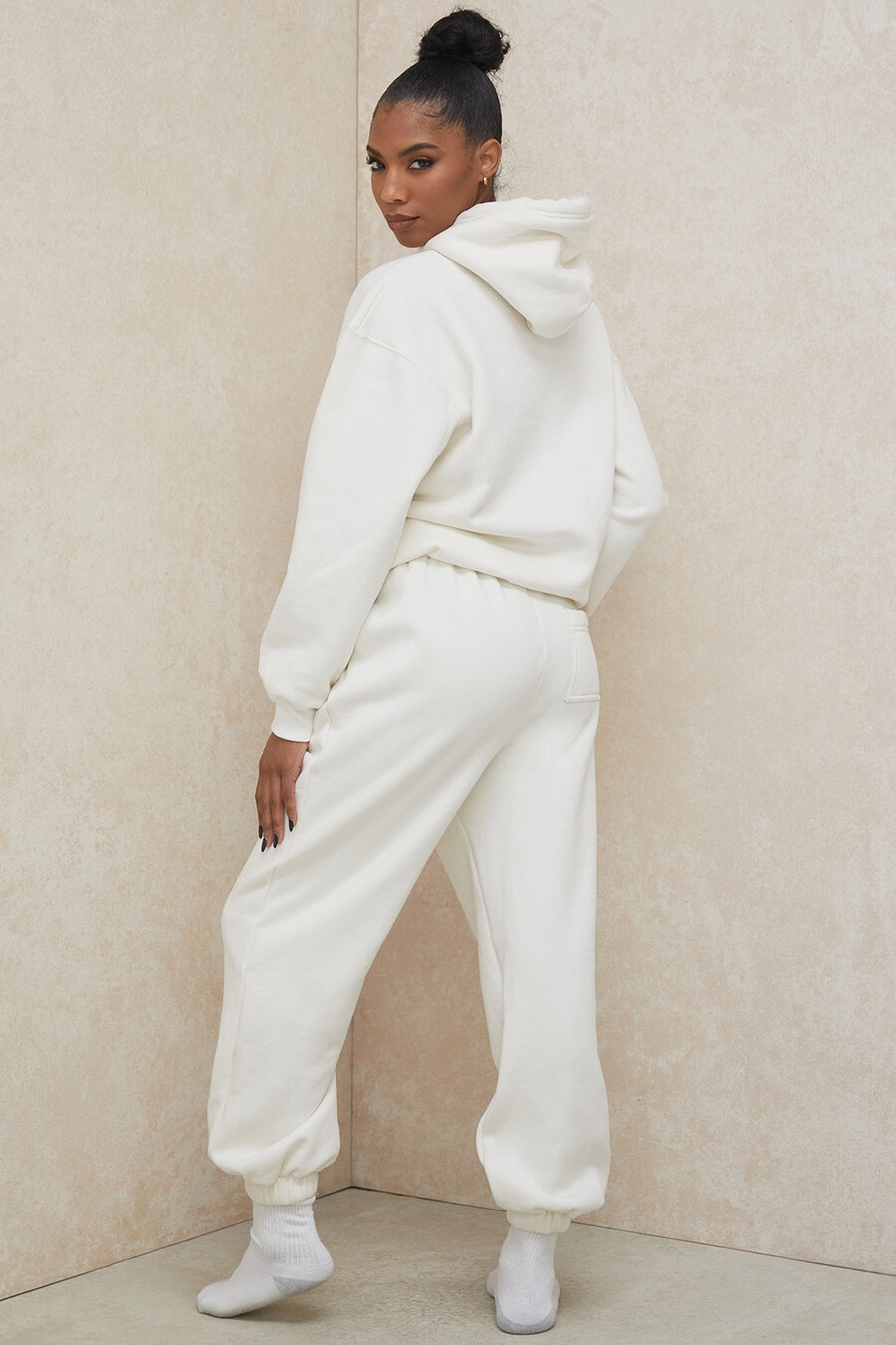 off-white jogginghose mit fleece-rücken