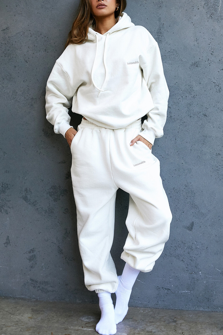 off-white jogginghose mit fleece-rücken